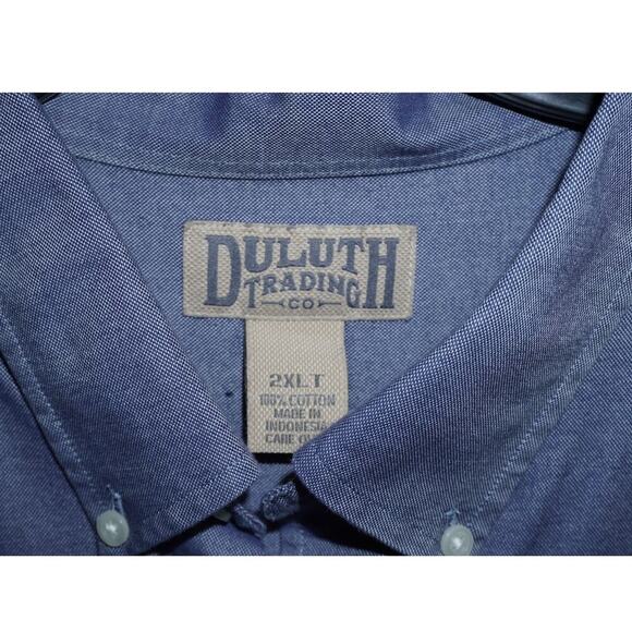 Duluth Trading Co. 2XLT Heavy-Duty Work Button-Down Shirt Navy Cotton - Picture 3 of 7